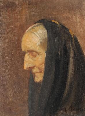 Portrait of the Painter's Mother Ane Brøndum Seen in Profile
