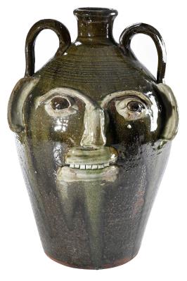 Two Tone North Carolina Stoneware Face Jug