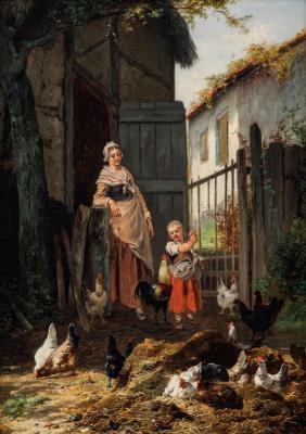 Feeding the chickens