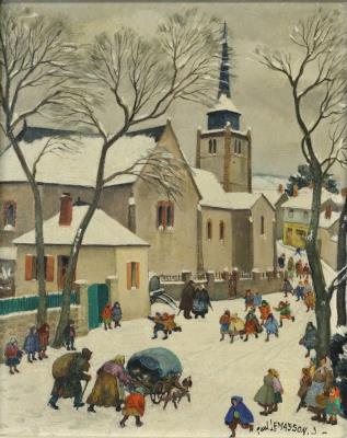 A Bustling Winter Village