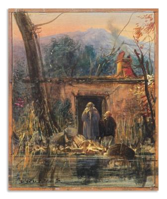 Hermits on the River by Silvestro Pistolesi - Auction record, sale price, and art valuation. Compare with similar artists and explore comparable artworks.