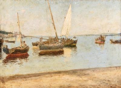 Navy with sailboats
