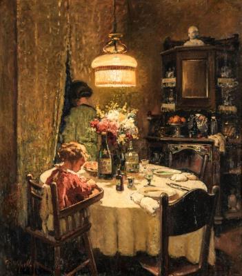 Interior scene by Cafiero Filippelli - Auction record, sale price, and art valuation. Compare with similar artists and explore comparable artworks.
