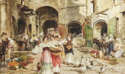 At the fruit market by Agustin Salinas Y Teruel - Auction record, sale price, and art valuation. Compare with similar artists and explore comparable artworks.