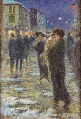 Winter evening by Carlo Arpini - Auction record, sale price, and art valuation. Compare with similar artists and explore comparable artworks.