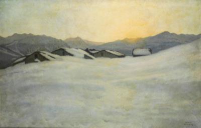 Snowy mountain landscape by Giulio Boetto - Auction record, sale price, and art valuation. Compare with similar artists and explore comparable artworks.