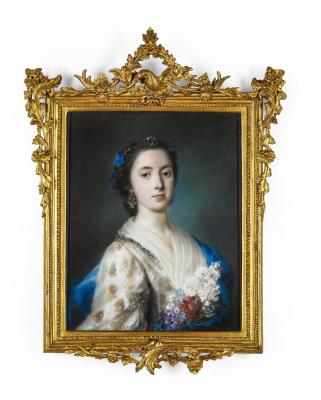Portrait of a lady with flowers