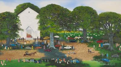 Large Church Picnic Scene