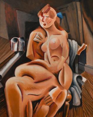 Nude with Blue Ribbon