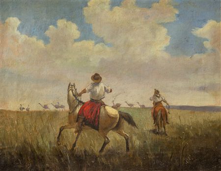 Riding ostriches by Juan Manuel Blanes - Auction record, sale price, and art valuation. Compare with similar artists and explore comparable artworks.