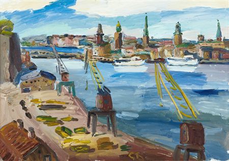 Old Town from Vanity by Goran Brunius - Auction record, sale price, and art valuation. Compare with similar artists and explore comparable artworks.