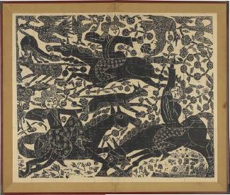 In praise of flower hunting (2-panel byobu screen)