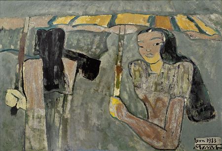 Femme A L'ombrelle (Lady with a Parasol) by Nguyen Sang - Auction record, sale price, and art valuation. Compare with similar artists and explore comparable artworks.