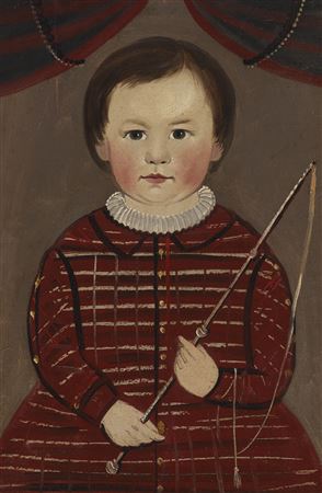 Portrait of a Boy in Red with a Whip
