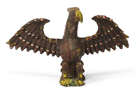 CARVED AND PAINTED SPREAD-WINGED EAGLE