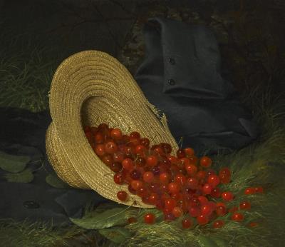 Straw Hat with Cherries