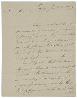 Letter signed to David Hartley, Passy, 25 January 1779