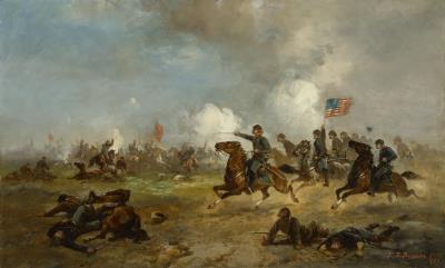 General Custer Leading the Wolverines at Gettysburg