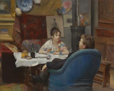 Studio Lunch by Henry Siddons (Harry) Mowbray - Auction record, sale price, and art valuation. Compare with similar artists and explore comparable artworks.