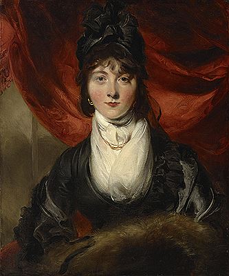 Portrait of Felicity Jean Trotter (1774-1844), bust-length, wearing a black satin gown and a fur muff