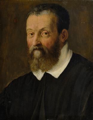 Portrait of gentleman, bust-length, in a black coat with a white collar, traditionally identified as Jean Calvin (1509-1564)