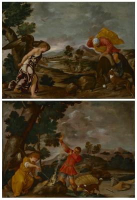 Scene from the Story of Balaam; and The Sacrifice of Gideon by Pedro Orrente - Auction record, sale price, and art valuation. Compare with similar artists and explore comparable artworks.