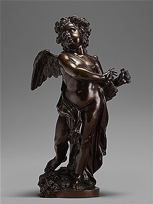 A BRONZE FIGURE OF CUPID