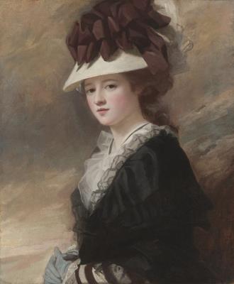Portrait of Mary Lowther, née Forsyth (c.1760-1830), half-length in a black gown and ribboned hat
