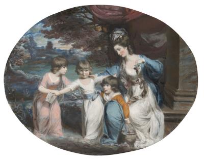 Rebecca, Lady Rushout (Later Lady Northwick) with her three elder children, Anne, Harriet and John (later 2nd Baron Northwick)
