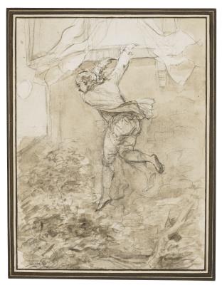 Saint Phar escaping through the window of Aline's room