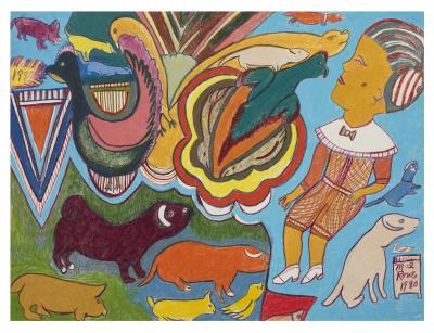 Boy Whispering to Animals