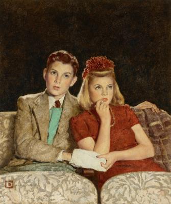 Movie Date by Spencer Crockwell - Auction record, sale price, and art valuation. Compare with similar artists and explore comparable artworks.