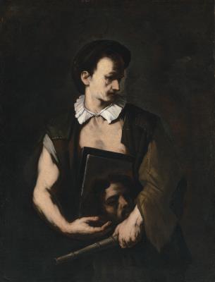 An Astronomer Holding a Telescope and a Mirror, Reflecting a Portrait of the Artist