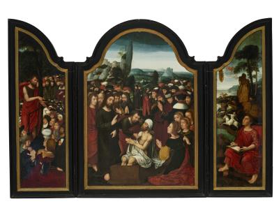 The Raising of Lazarus; Saints John the Baptist and John the Evangelist on Patmos; The Annunciation