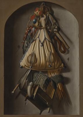 A trompe l’oeil with a bird cage and falconry equipment hanging in a niche by Antonius Leemans - Auction record, sale price, and art valuation. Compare with similar artists and explore comparable artworks.