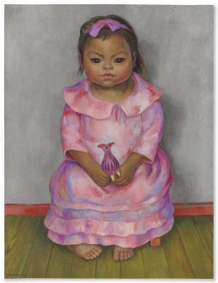 Girl with Little Rooster (The Girl Modesta Mercado at 4 Years of Age)