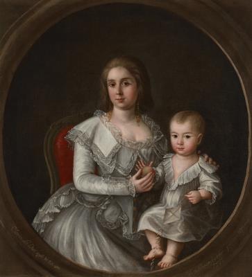 Portrait of Clarice Le Duc Pedesclaux and her son Etienne Alexandre Pedesclaux