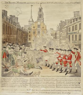 The Bloody Massacre perpetrated in King Street, Boston, on March 5th 1770, by a Party of the 29th Regt.