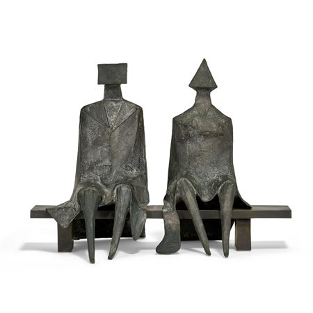 Maquette II Sitting Couple on Bench