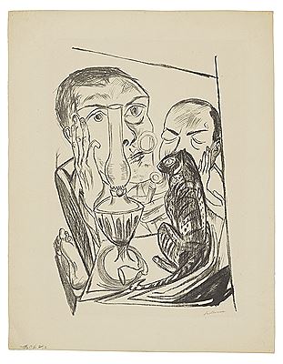 Self-portrait with cat and lamp