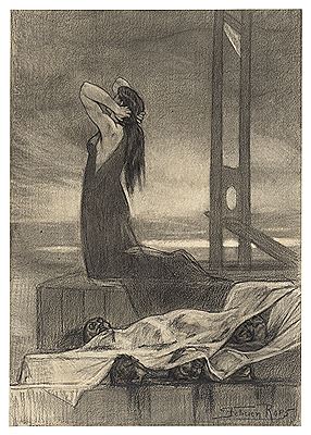 The death penalty by Felicien Joseph Victor (Fely) Rops - Auction record, sale price, and art valuation. Compare with similar artists and explore comparable artworks.