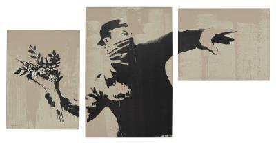 Flower Thrower Triptych (Grey)