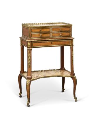 ANCIENNE COLLECTION WILDENSTEINTABLE EN CHIFFONNIÈRE D'ÉPOQUE TRANSITIONESTAMPILLE DE MARTIN CARLIN, VERS 1770-1775