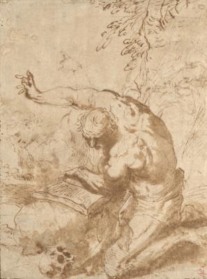 Saint Jerome in the Wilderness (Recto); Study of Two Figures (Verso)