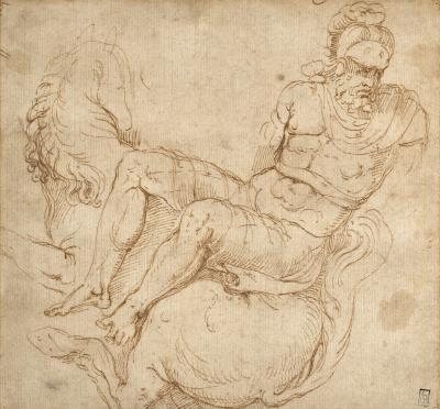 Study of a Man Falling from a Horse, After the Antique