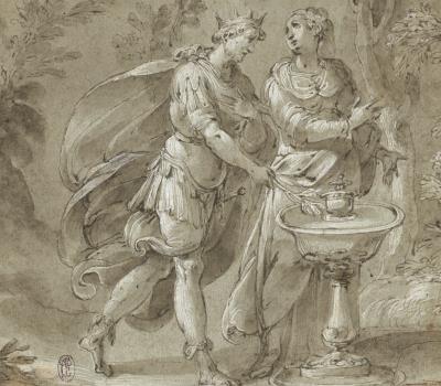 Enée et la Sybille de Cumes (recto); Esquisse d'une femme (verso) by Avanzino Nucci - Auction record, sale price, and art valuation. Compare with similar artists and explore comparable artworks.