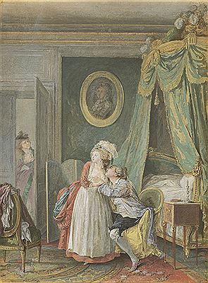 The Lovers Caught in the Act, or The Indiscreet Wife by Nicolas Lavreince - Auction record, sale price, and art valuation. Compare with similar artists and explore comparable artworks.