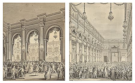 The Royal Feast; and The Masquerade Ball (2) by Jean-Michel Moreau - Auction record, sale price, and art valuation. Compare with similar artists and explore comparable artworks.