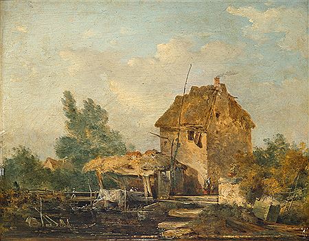 Thatched cottage overlooking a valley