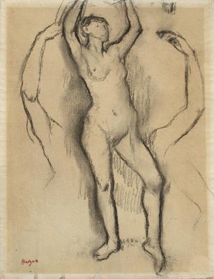 Standing nude woman - Study of arm